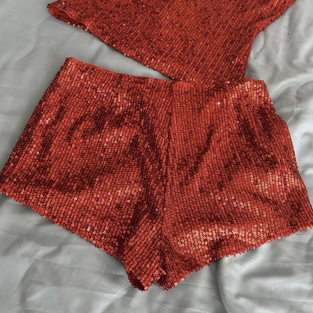 Superdown Glittering Sequin Ensemble In Rust - image 7